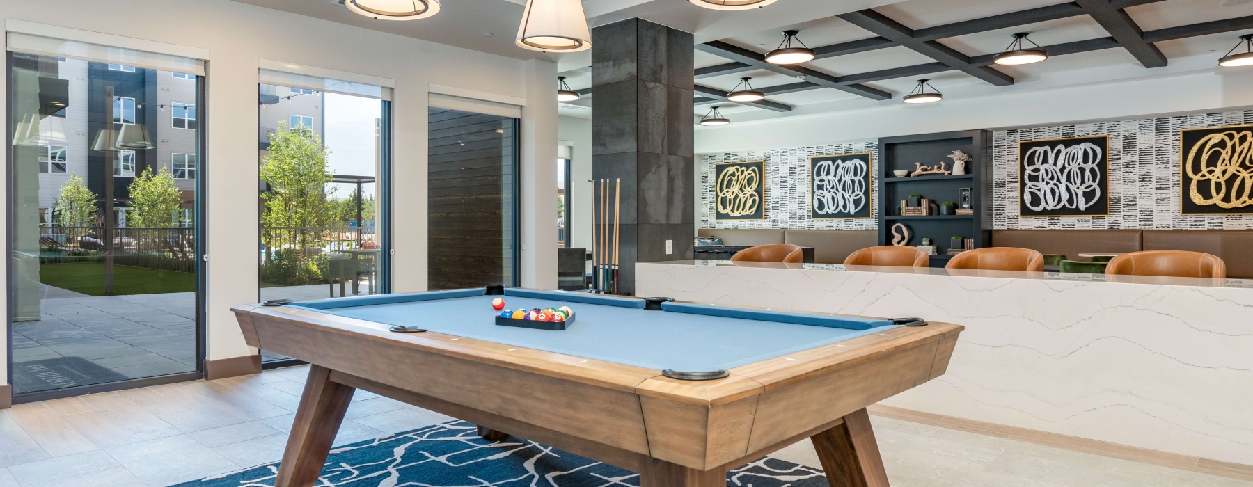 pool table and gaming lounge